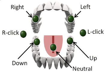 Image: The system interprets commands from seven different tongue movements to operate a computer or maneuver an electrically powered wheelchair (Photo courtesy of Dr. Maysam Ghovanloo).